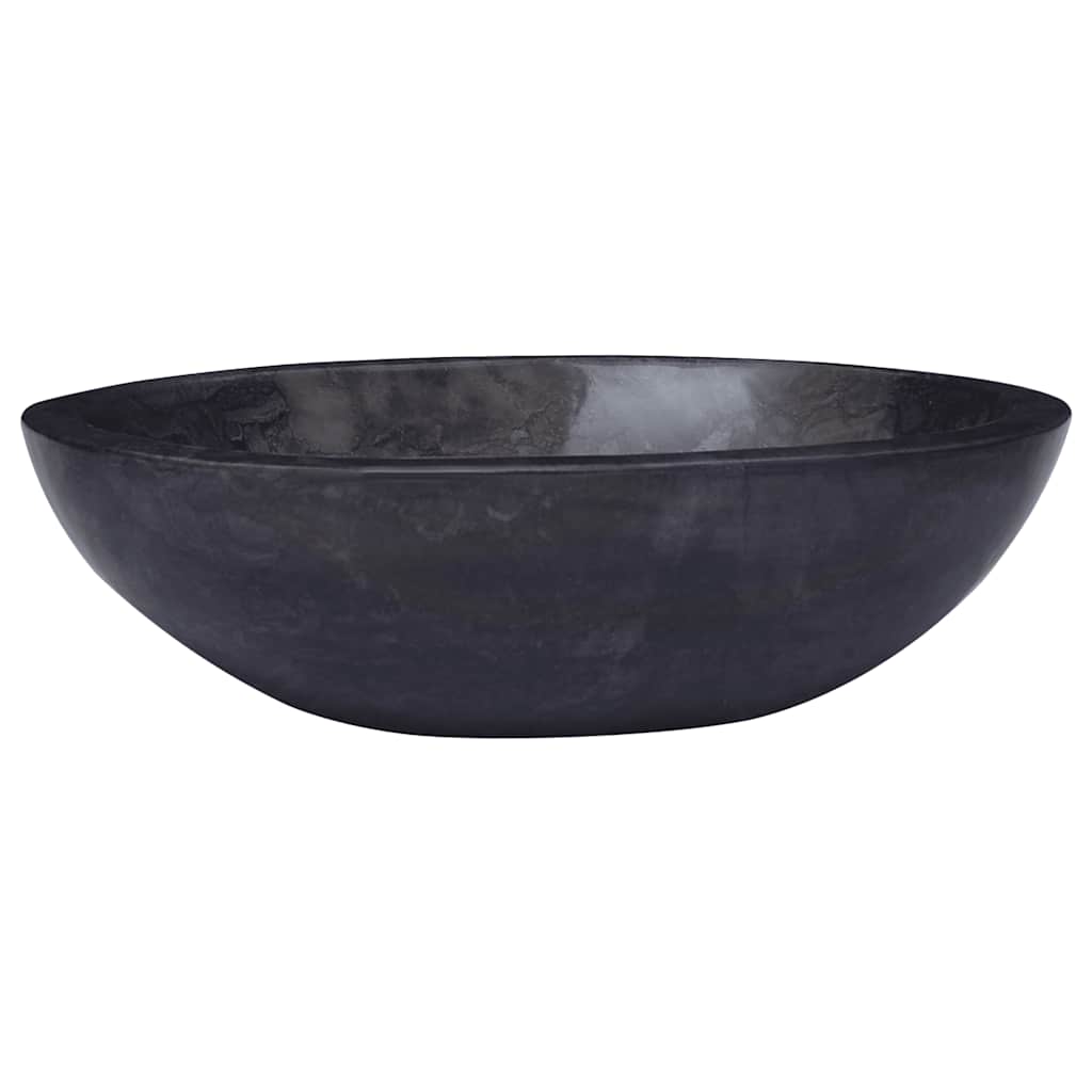 vidaXL Umywalka, czarna, 53x40x15 cm, marmurowa