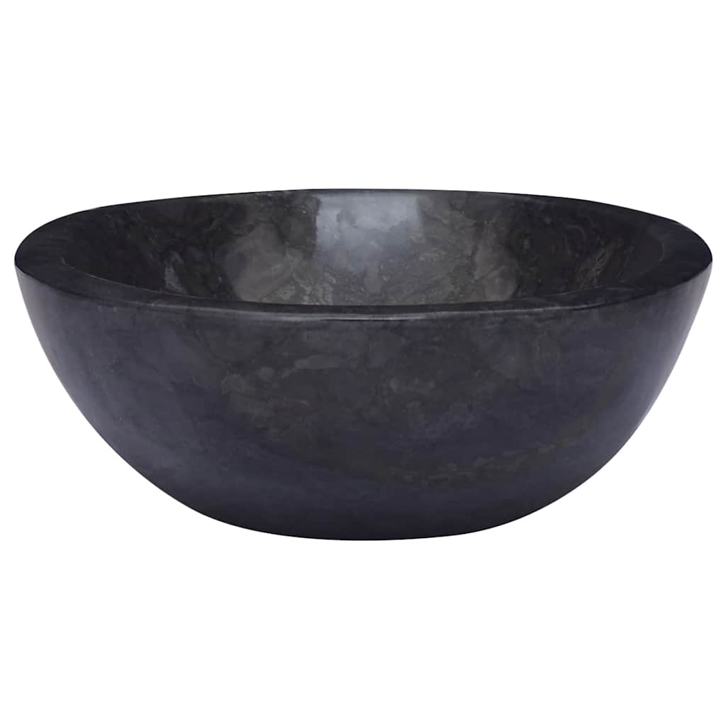 vidaXL Umywalka, czarna, 53x40x15 cm, marmurowa