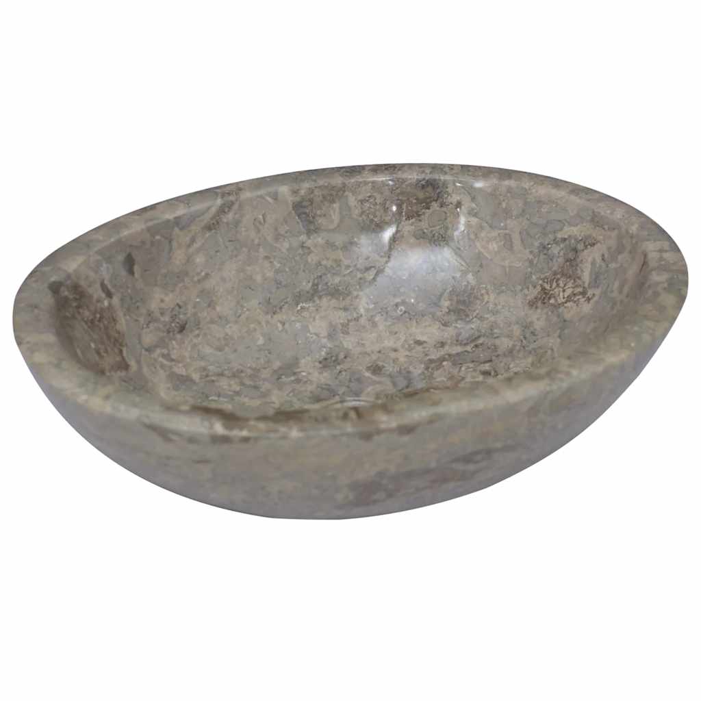 vidaXL Umywalka, szara, 53x40x15 cm, marmurowa