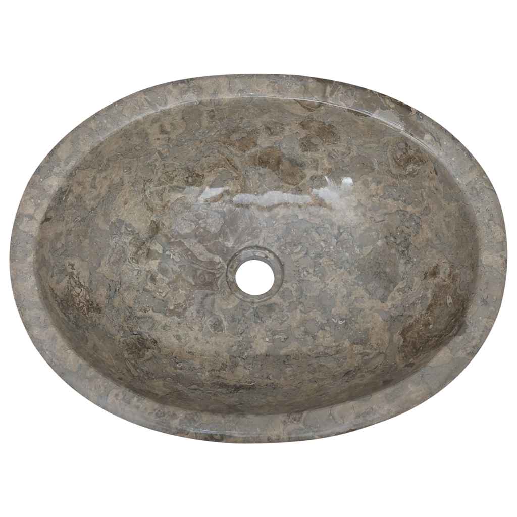 vidaXL Umywalka, szara, 53x40x15 cm, marmurowa