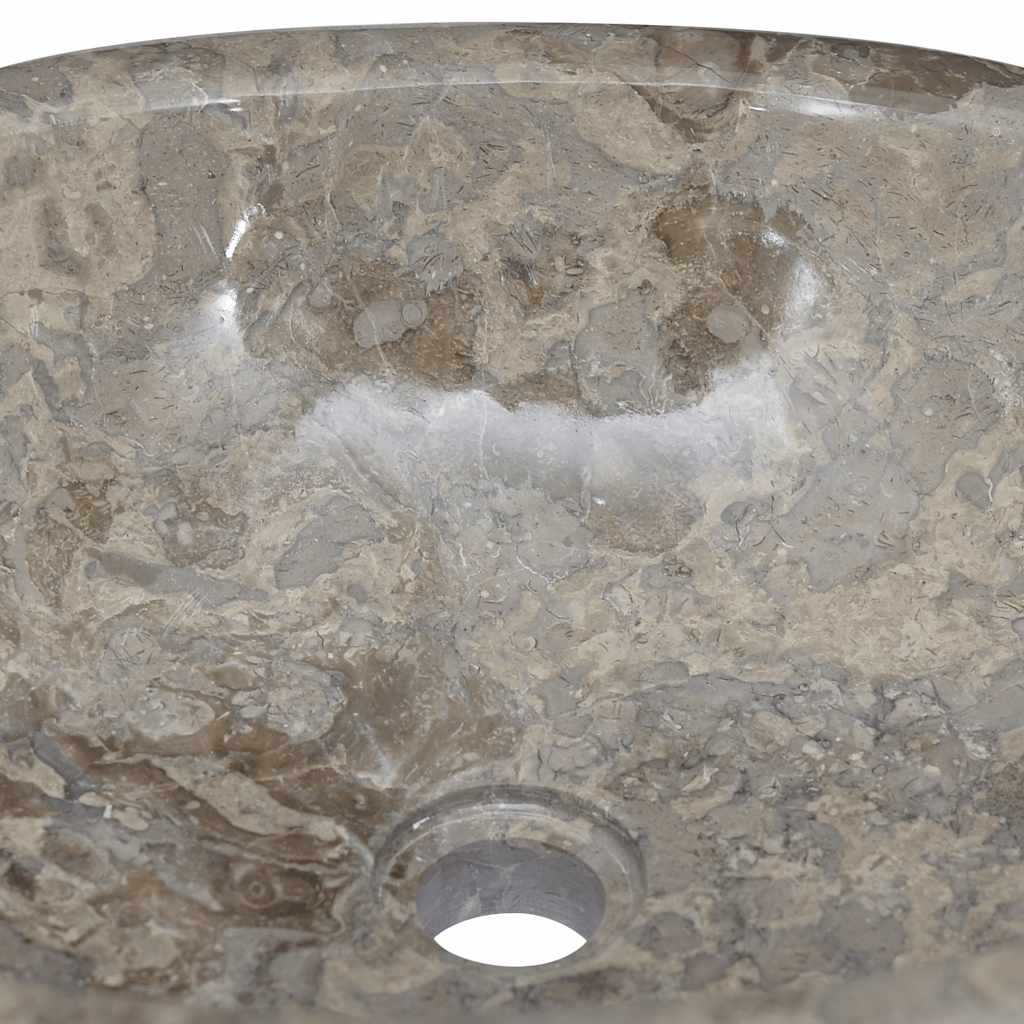 vidaXL Umywalka, szara, 53x40x15 cm, marmurowa