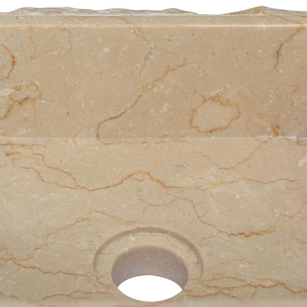vidaXL Umywalka, kremowa, 30 x 30 x 13 cm, marmurowa