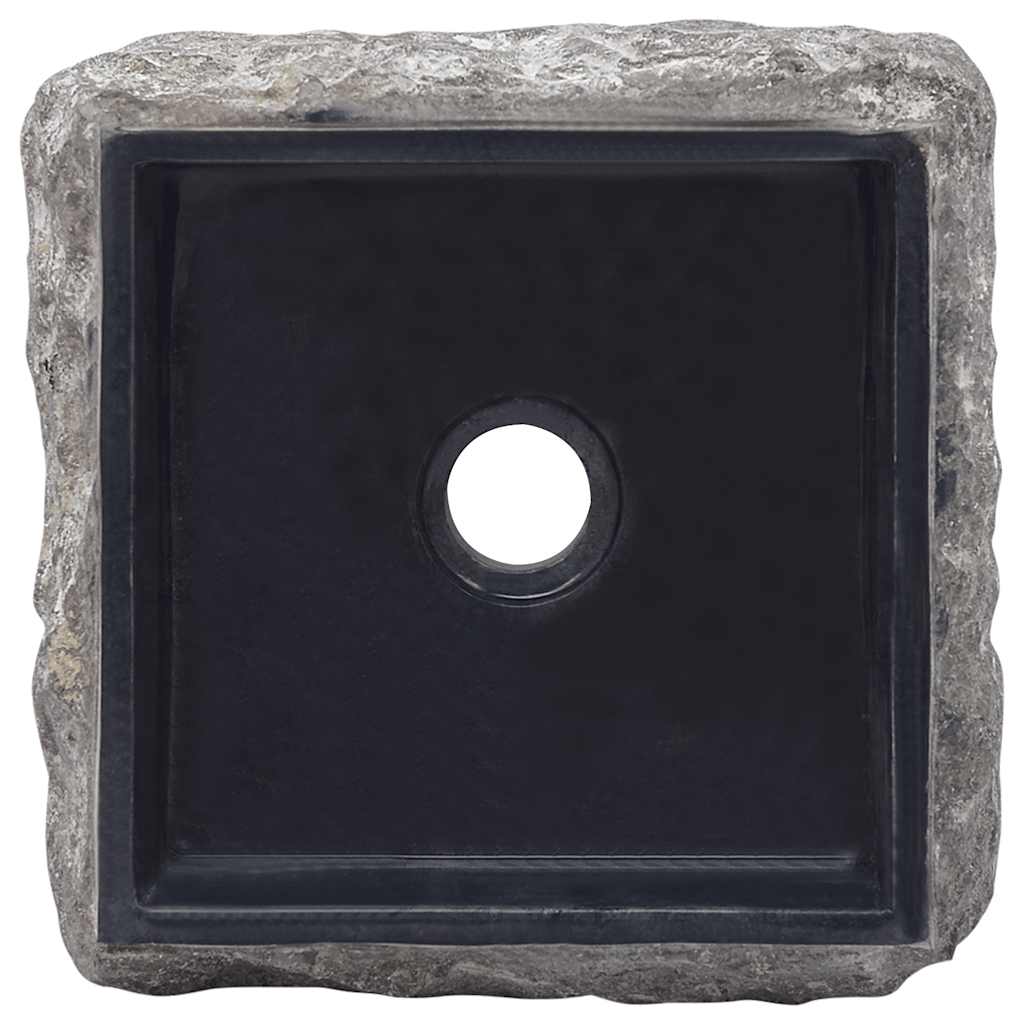 vidaXL Umywalka, czarna, 30 x 30 x 13 cm, marmurowa