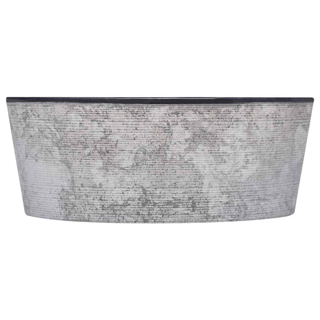 vidaXL Umywalka, czarna, Ø40x15 cm, marmurowa