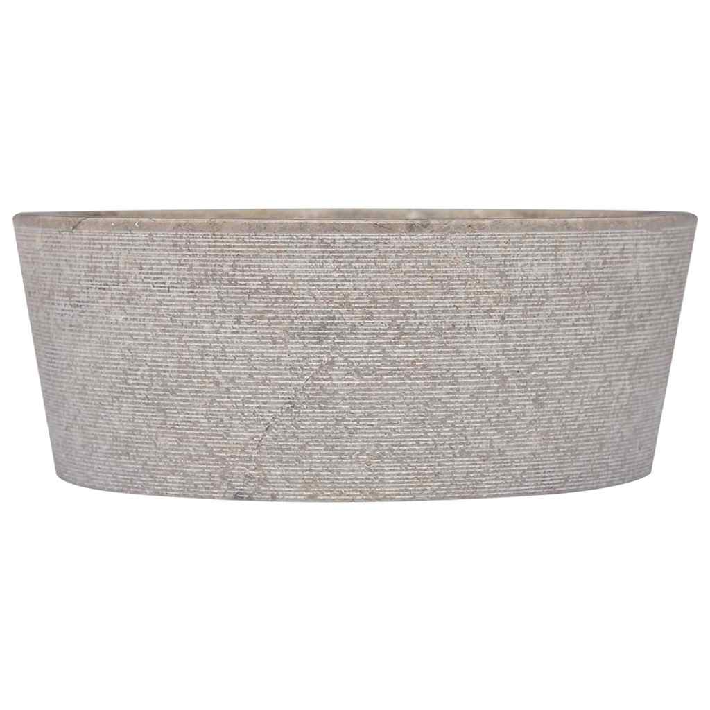 vidaXL Umywalka, szara, Ø40x15 cm, marmurowa