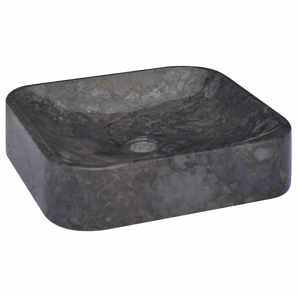 vidaXL Umywalka, czarna, 40x40x10 cm, marmurowa