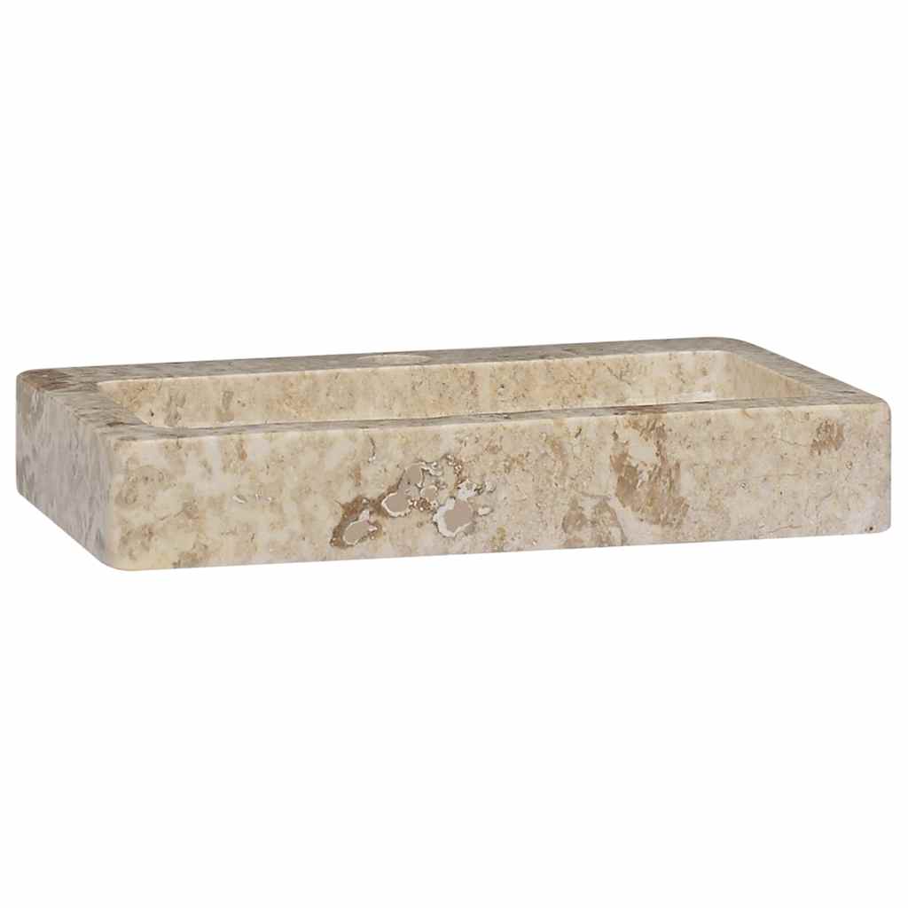 vidaXL Umywalka do montażu na ścianie, kremowa, 38x24x6,5 cm, marmur