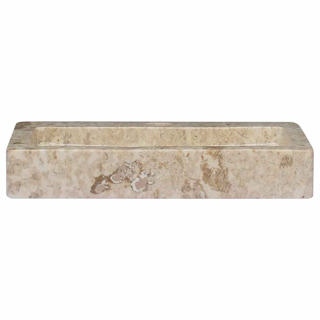 vidaXL Umywalka do montażu na ścianie, kremowa, 38x24x6,5 cm, marmur