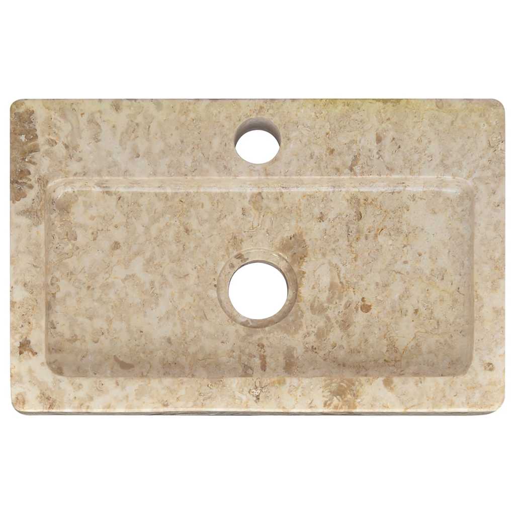 vidaXL Umywalka do montażu na ścianie, kremowa, 38x24x6,5 cm, marmur