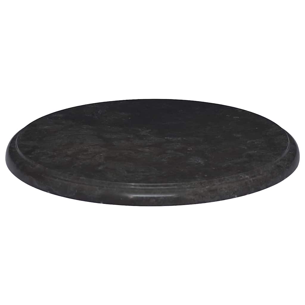 vidaXL Blat do stołu, czarny, Ø40 x 2,5 cm, marmur