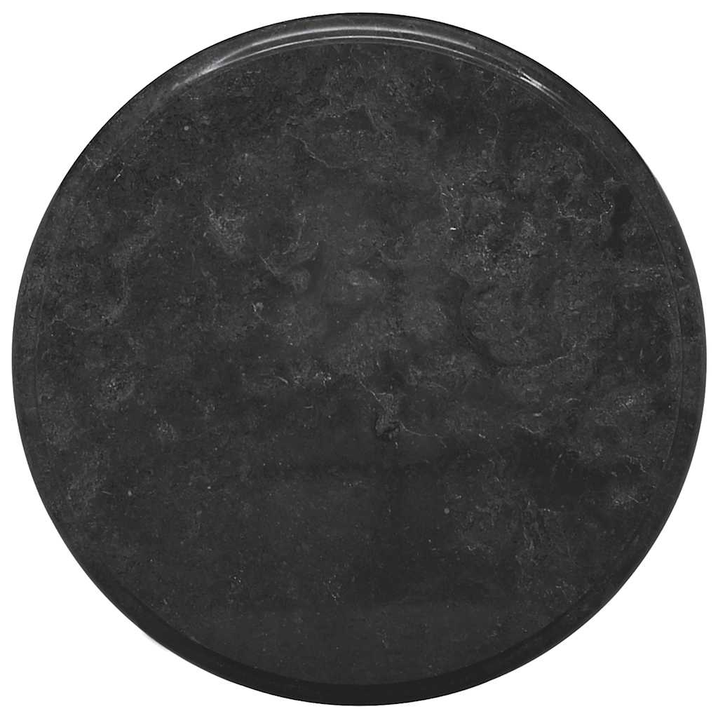 vidaXL Blat do stołu, czarny, Ø40 x 2,5 cm, marmur