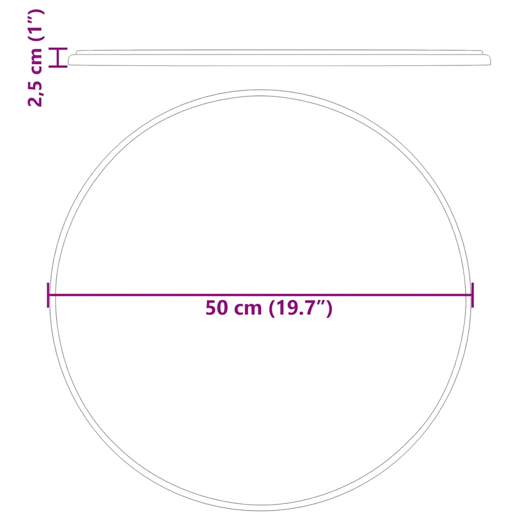 vidaXL Blat do stołu, kremowy, Ø50 x 2,5 cm, marmur