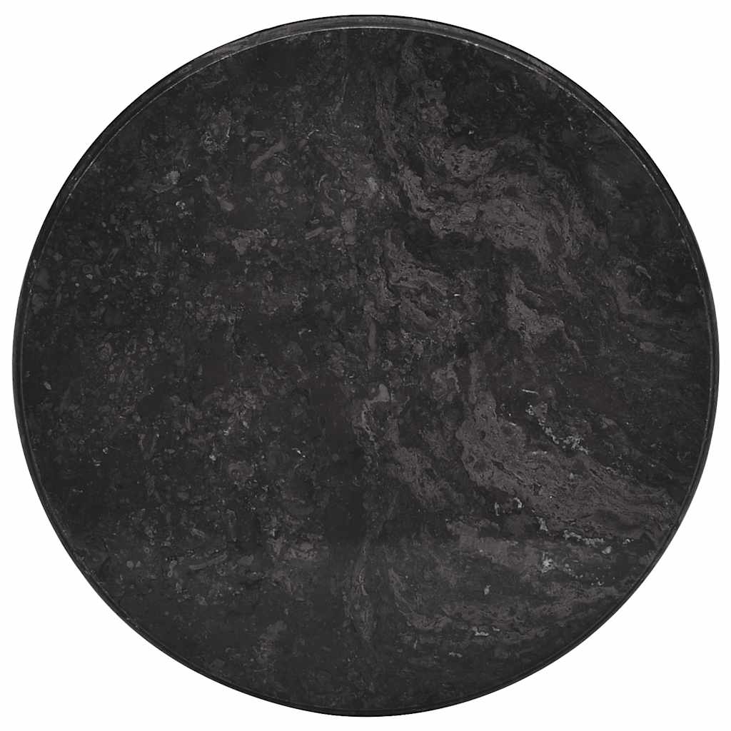 vidaXL Blat do stołu, czarny, Ø50 x 2,5 cm, marmur