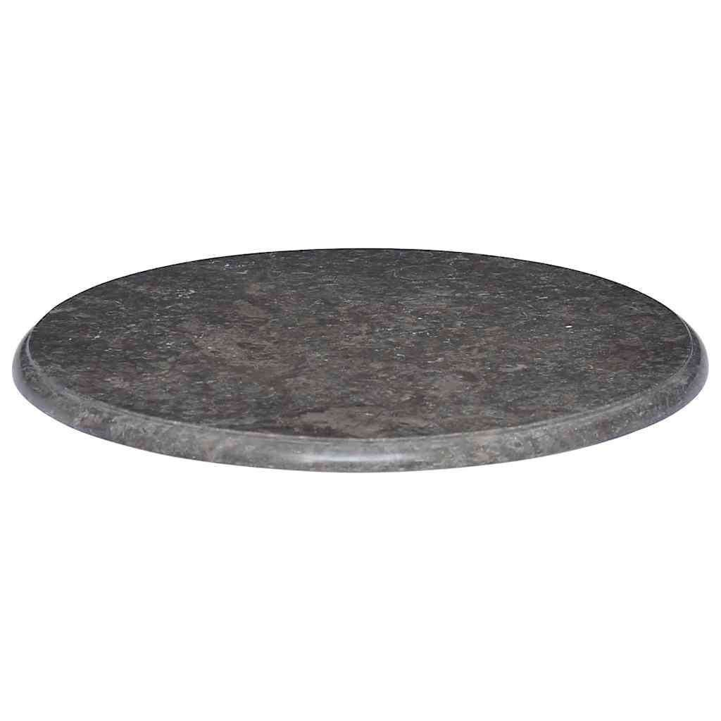 vidaXL Blat do stołu, czarny, Ø60 x 2,5 cm, marmur