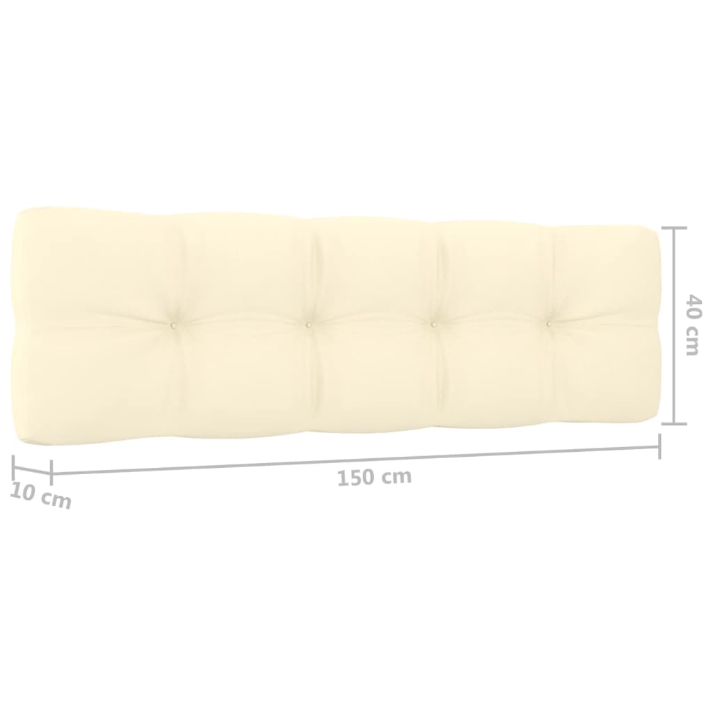 vidaXL Ławka ogrodowa z kremowymi poduszkami, 179 cm, drewno sosnowe