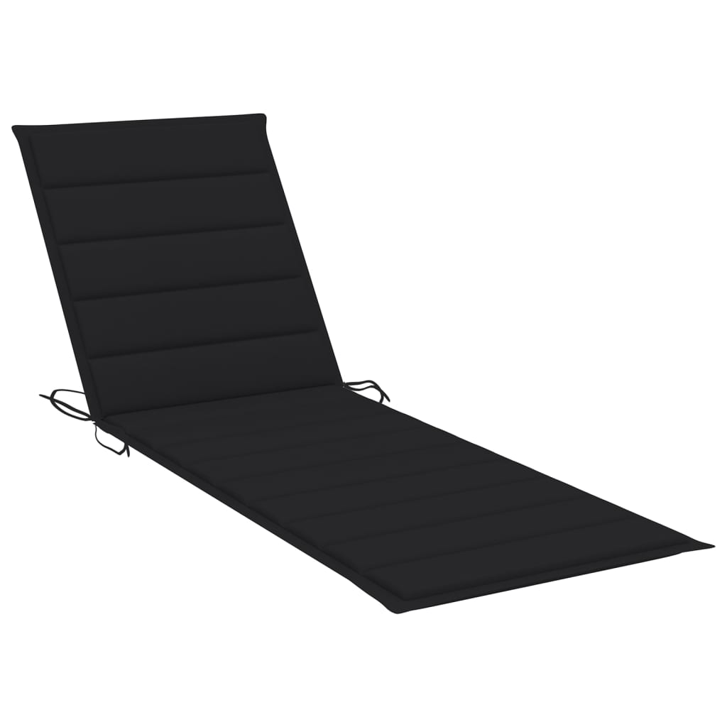 vidaXL Leżak z czarną poduszką, impregnowane drewno sosnowe