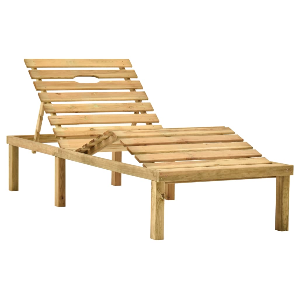 vidaXL Leżak ogrodowy ze stolikiem i poduszką, impregnowana sosna