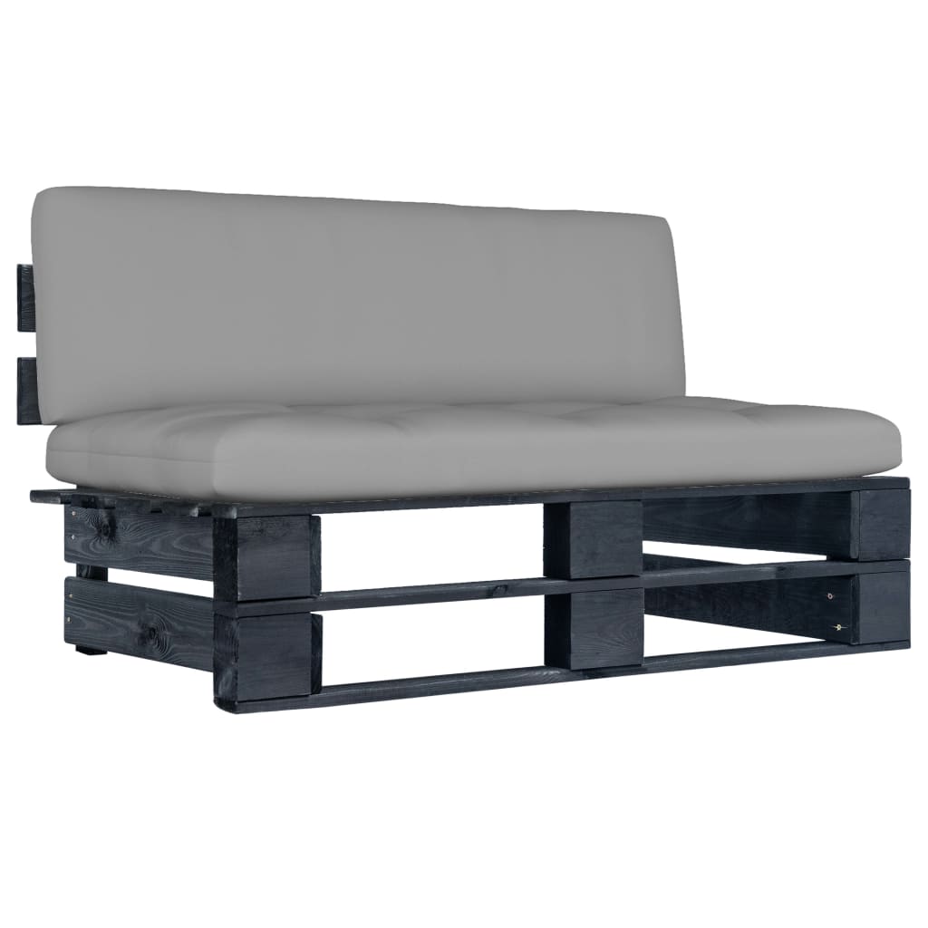 vidaXL Ogrodowa sofa środkowa z palet, impregnowana na czarno sosna