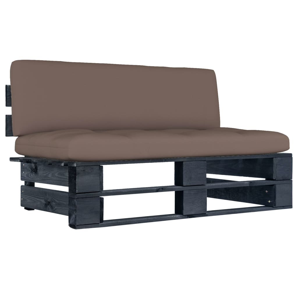 vidaXL Ogrodowa sofa środkowa z palet, impregnowana na czarno sosna