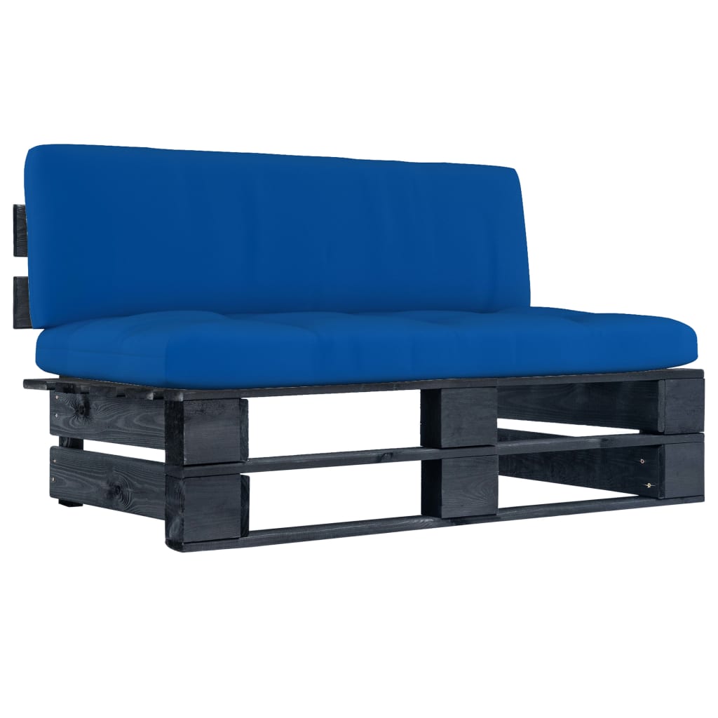 vidaXL Ogrodowa sofa środkowa z palet, impregnowana na czarno sosna