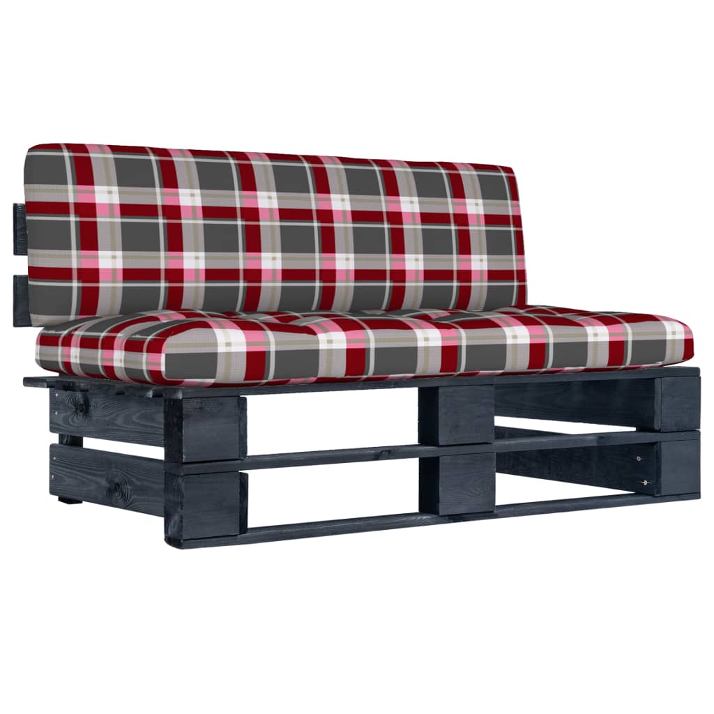 vidaXL Ogrodowa sofa środkowa z palet, impregnowana na czarno sosna