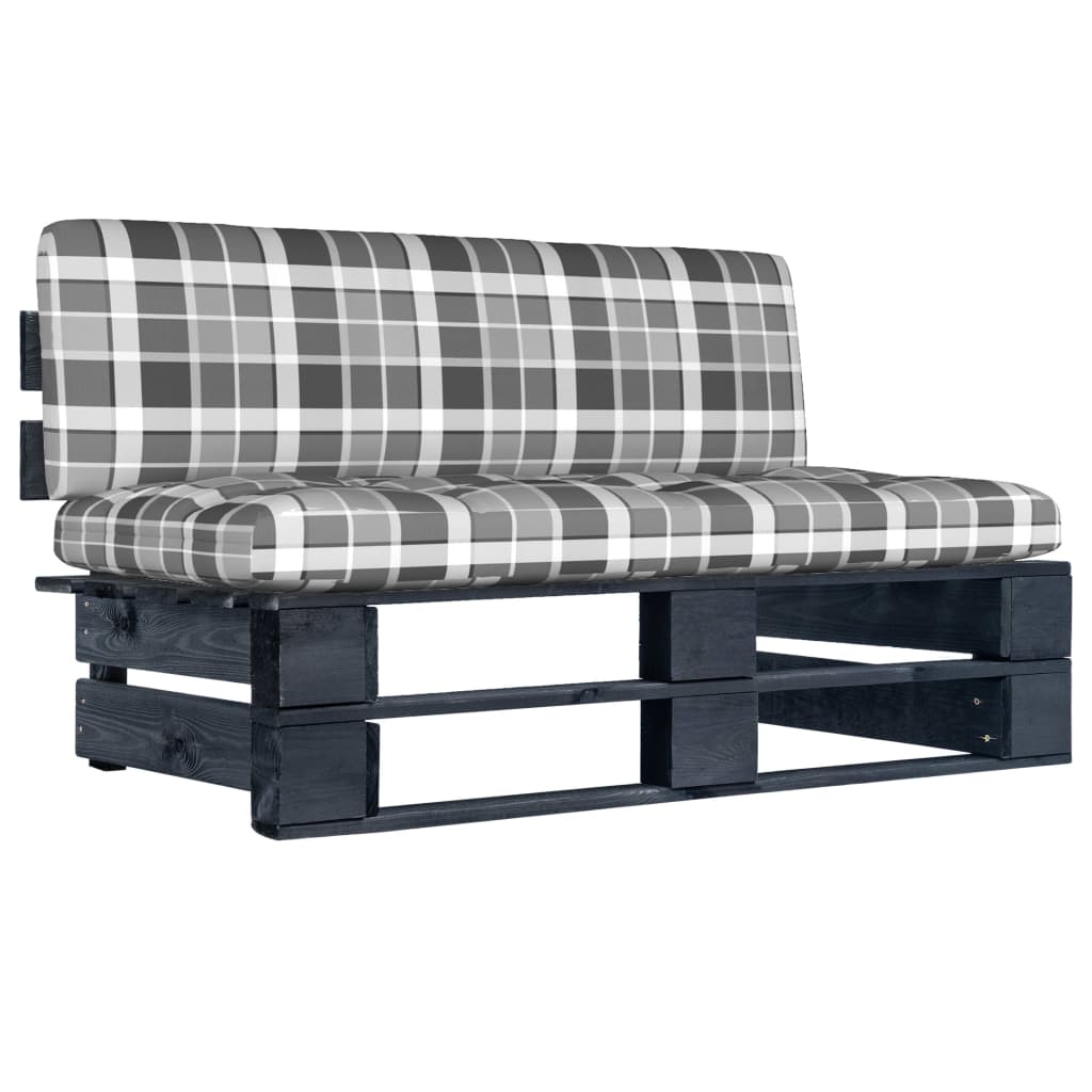 vidaXL Ogrodowa sofa środkowa z palet, impregnowana na czarno sosna