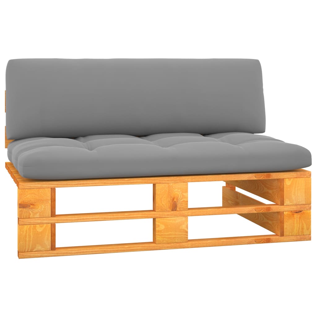 vidaXL Ogrodowa sofa środkowa z palet, miodowy brąz, drewno sosnowe