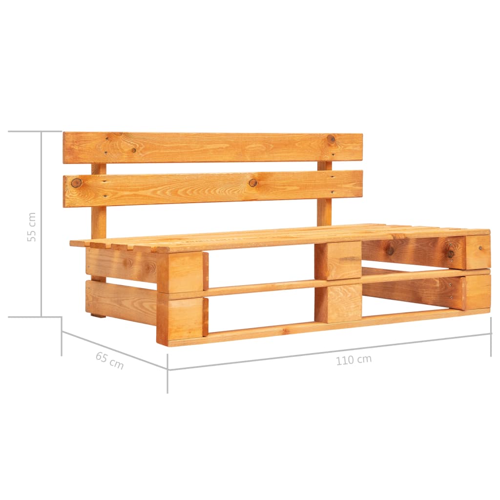 vidaXL Ogrodowa sofa środkowa z palet, miodowy brąz, drewno sosnowe