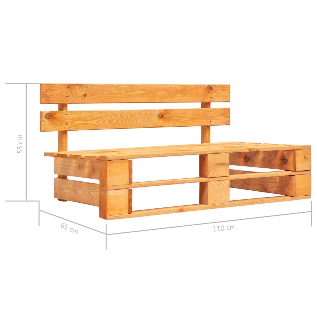 vidaXL Ogrodowa sofa środkowa z palet, miodowy brąz, drewno sosnowe