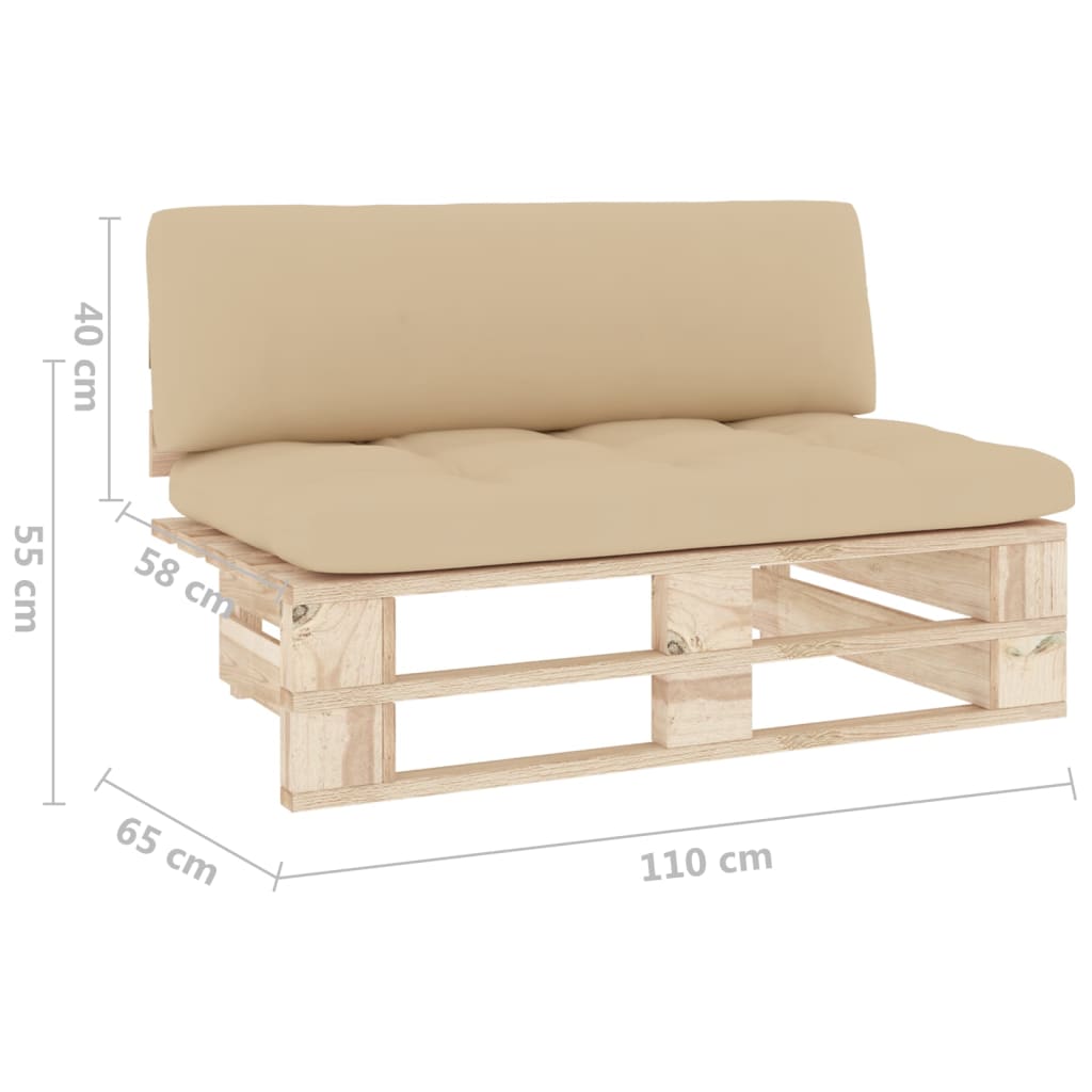 vidaXL Ogrodowa sofa środkowa z palet, impregnowane drewno sosnowe