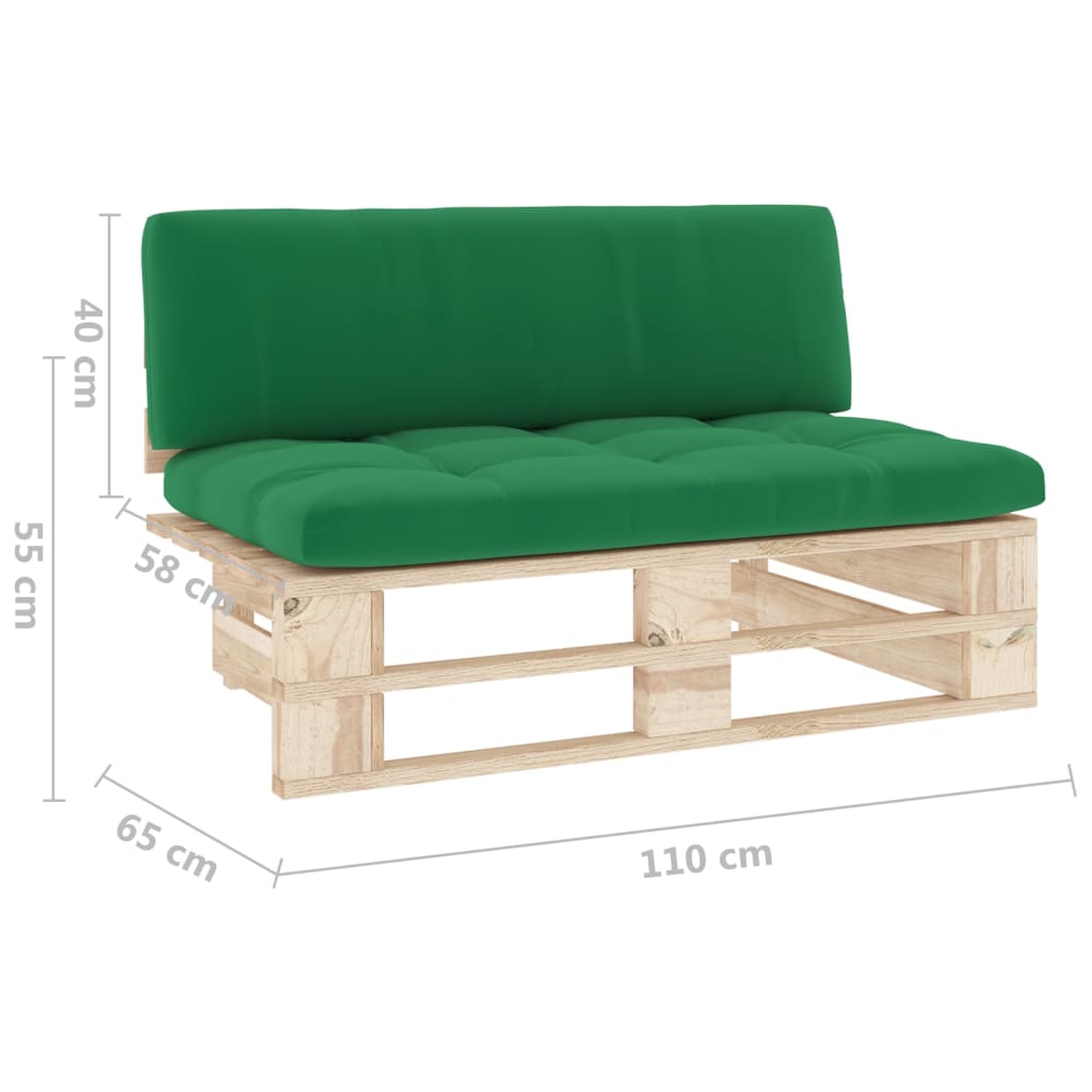 vidaXL Ogrodowa sofa środkowa z palet, impregnowane drewno sosnowe