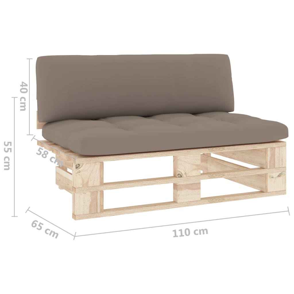 vidaXL Ogrodowa sofa środkowa z palet, impregnowane drewno sosnowe