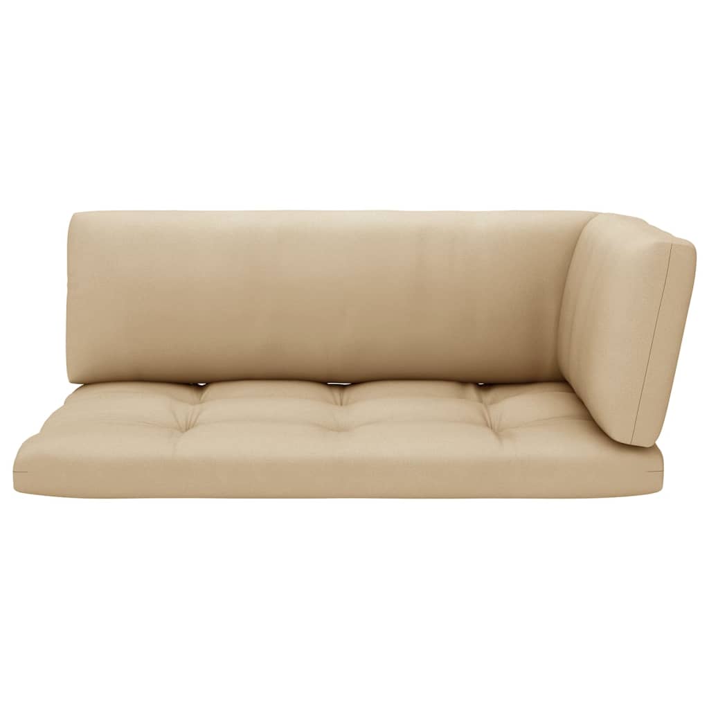 vidaXL Sofa 2-osobowa z palet, z poduszkami, biała, drewno sosnowe