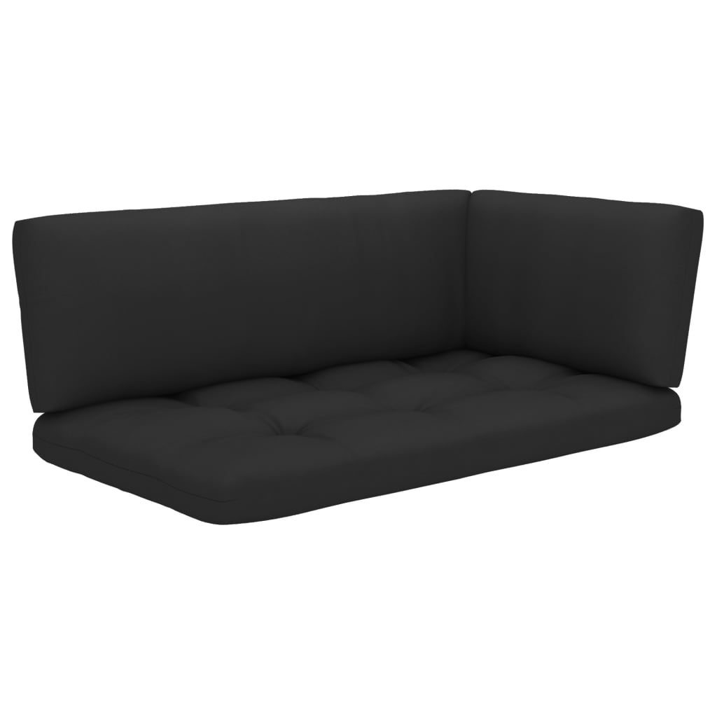 vidaXL Sofa 2-osobowa z palet, z poduszkami, biała, drewno sosnowe