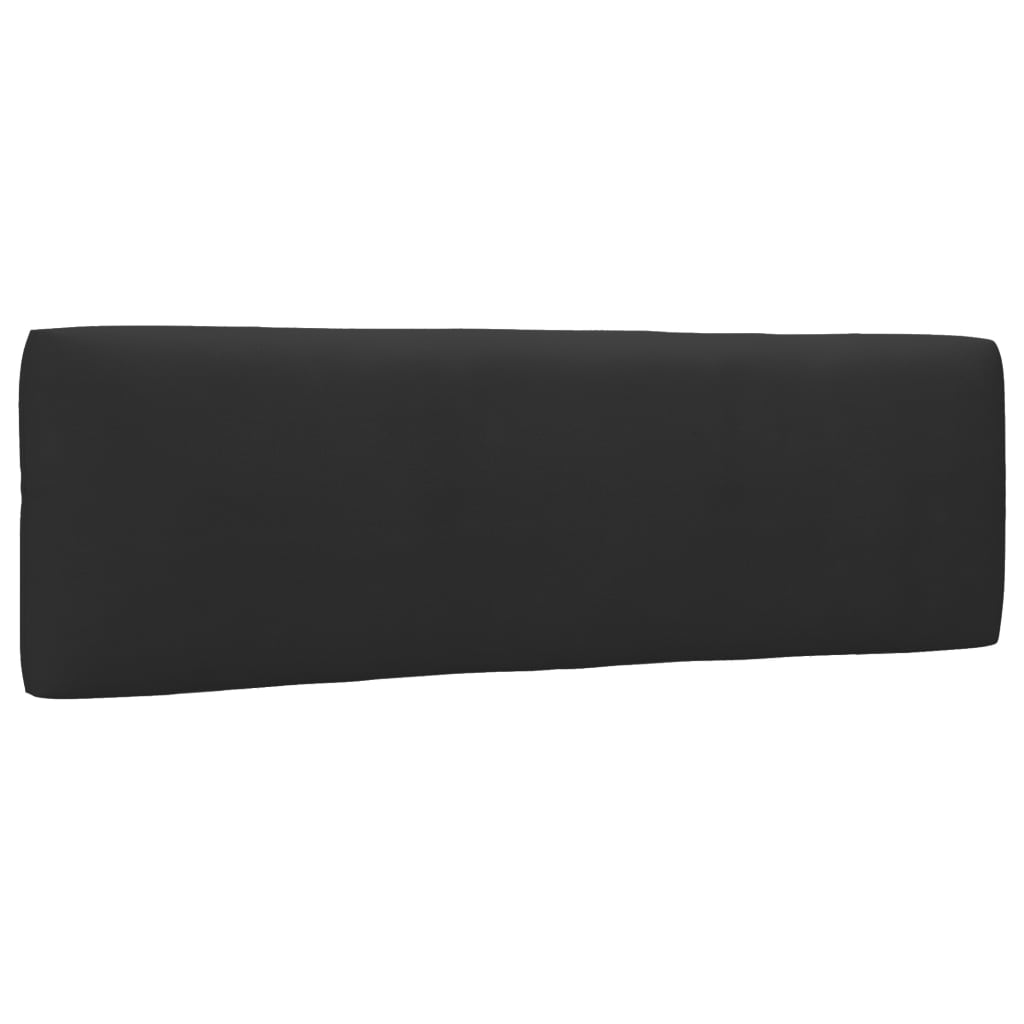 vidaXL Sofa 2-osobowa z palet, z poduszkami, czarna, drewno sosnowe