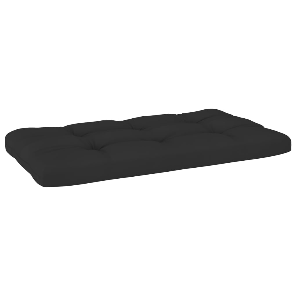vidaXL Sofa 2-osobowa z palet, z poduszkami, czarna, drewno sosnowe