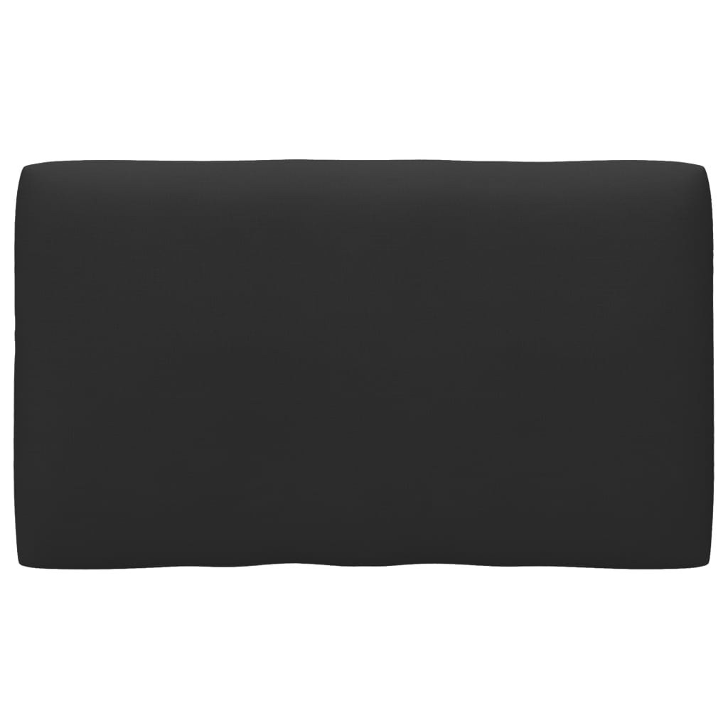 vidaXL Sofa 2-osobowa z palet, z poduszkami, czarna, drewno sosnowe
