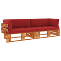 vidaXL Sofa 2-os. z palet, z poduszkami, miodowy brąz, drewno sosnowe