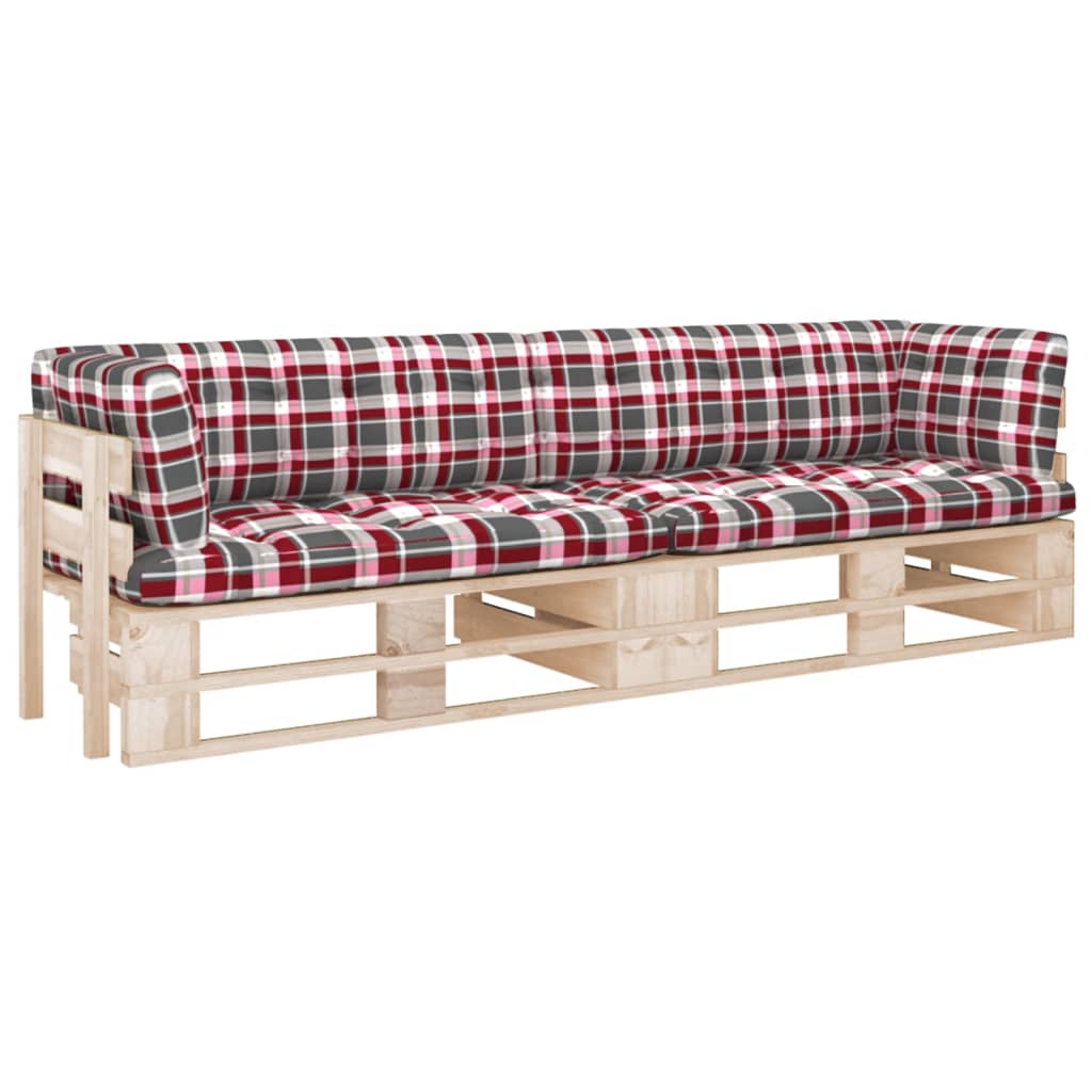 vidaXL Sofa 2-os. z palet, z poduszkami, impregnowane drewno sosnowe