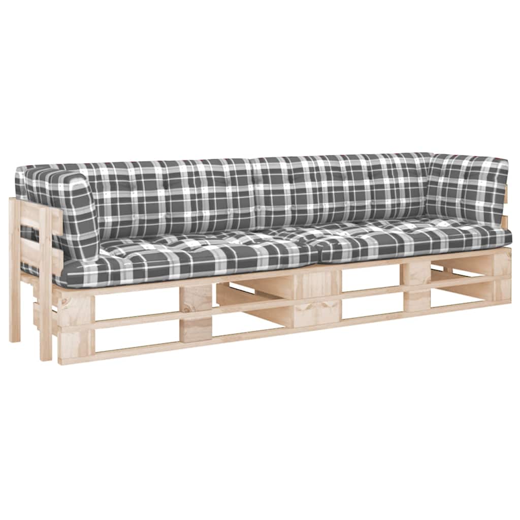 vidaXL Sofa 2-os. z palet, z poduszkami, impregnowane drewno sosnowe