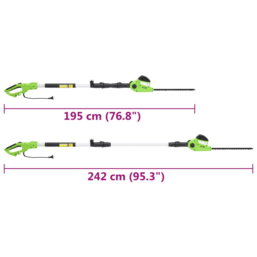 vidaXL Elektryczne nożyce do żywopłotu, teleskopowe, 41 cm, 550 W