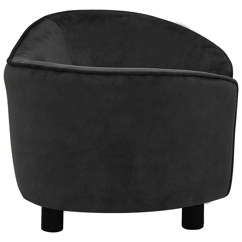 vidaXL Sofa dla psa, czarna, 69x49x40 cm, pluszowa