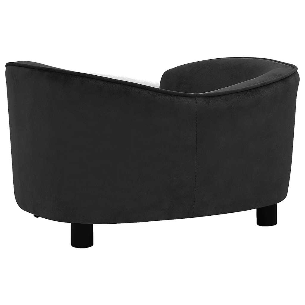 vidaXL Sofa dla psa, czarna, 69x49x40 cm, pluszowa