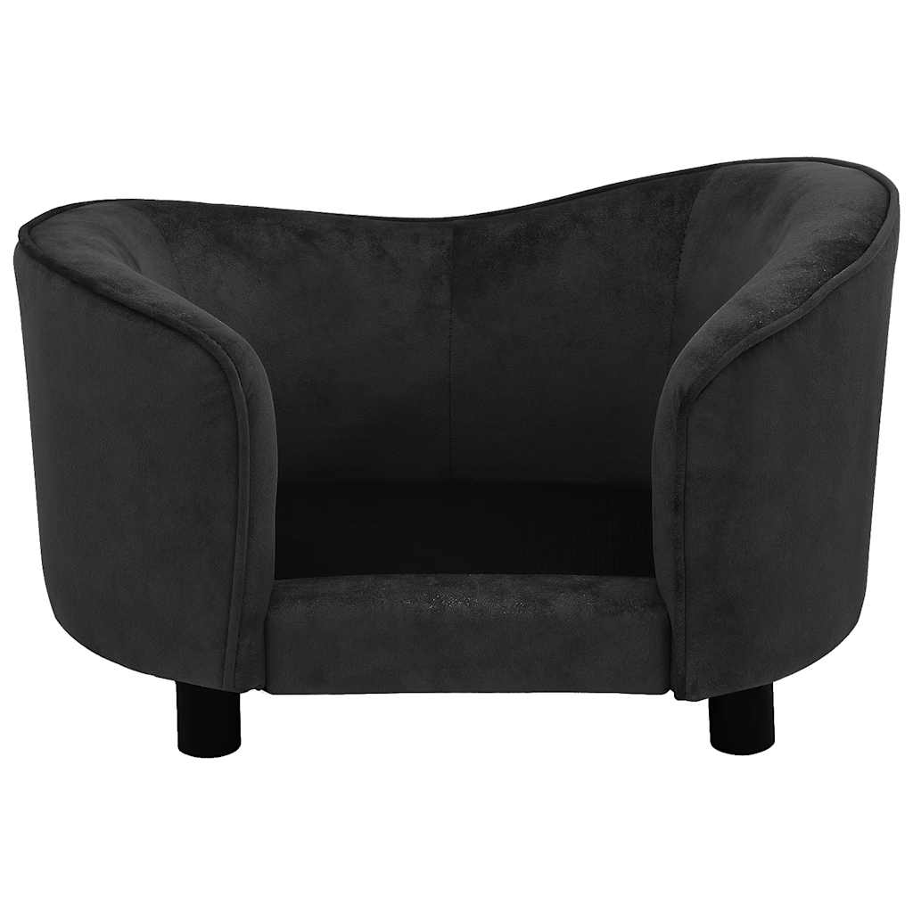 vidaXL Sofa dla psa, czarna, 69x49x40 cm, pluszowa