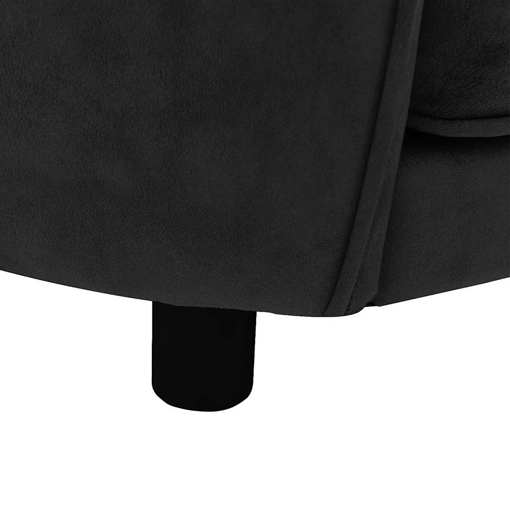 vidaXL Sofa dla psa, czarna, 69x49x40 cm, pluszowa