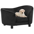 vidaXL Sofa dla psa, czarna, 69x49x40 cm, pluszowa