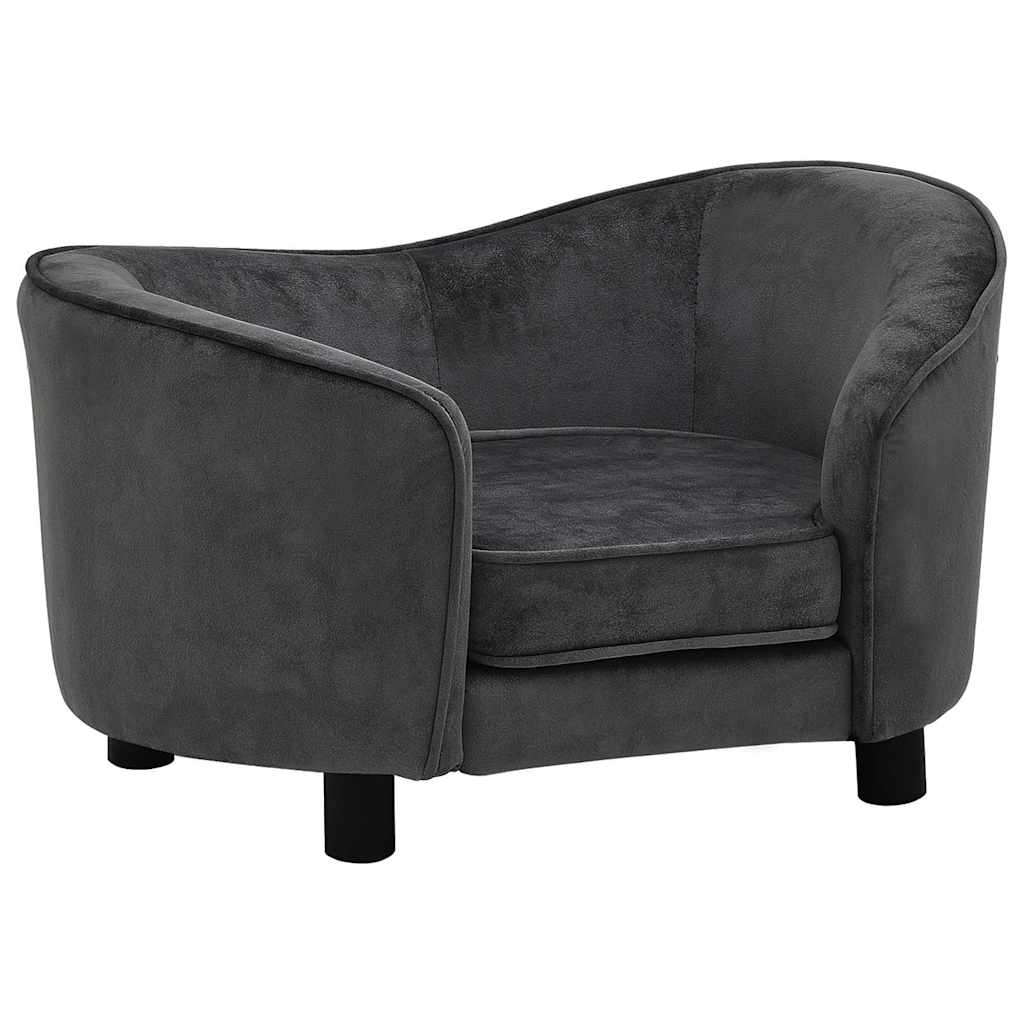 vidaXL Sofa dla psa, ciemnoszara, 69x49x40 cm, pluszowa