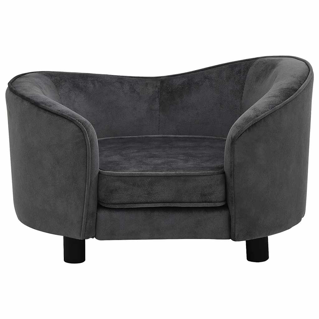 vidaXL Sofa dla psa, ciemnoszara, 69x49x40 cm, pluszowa