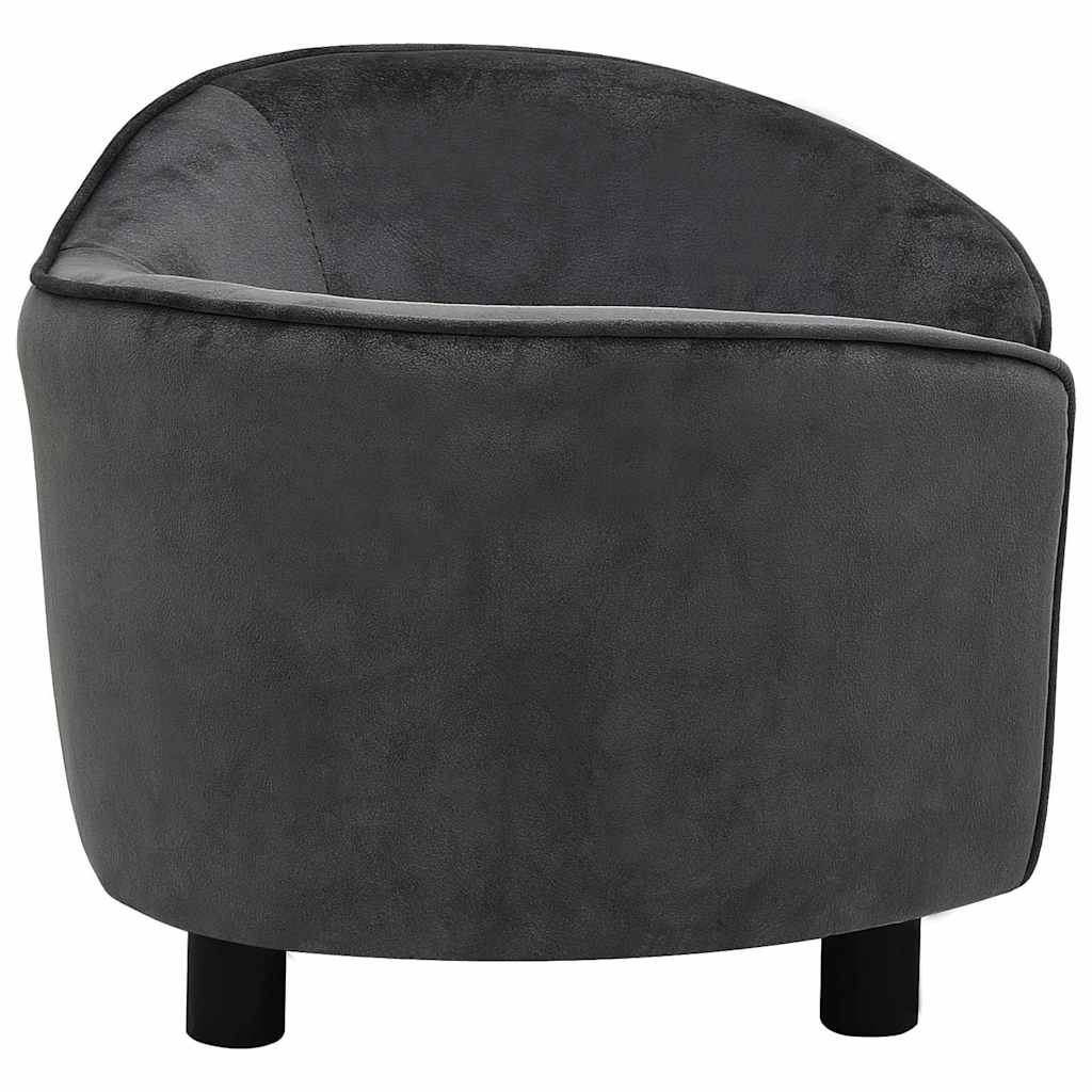 vidaXL Sofa dla psa, ciemnoszara, 69x49x40 cm, pluszowa