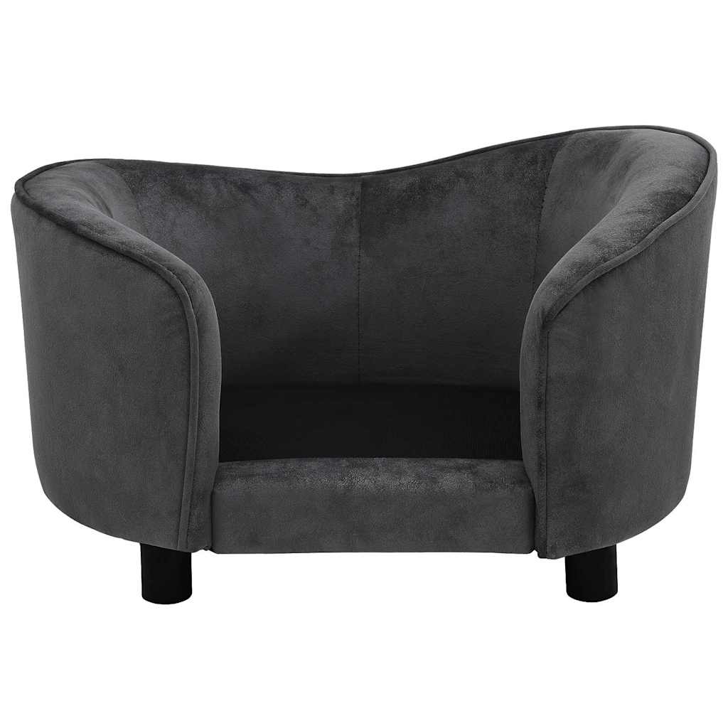 vidaXL Sofa dla psa, ciemnoszara, 69x49x40 cm, pluszowa